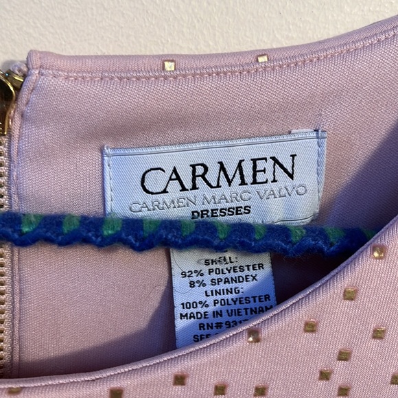 Pink/gold Carmen Marc Valvo dress - 12 - Picture 4 of 6